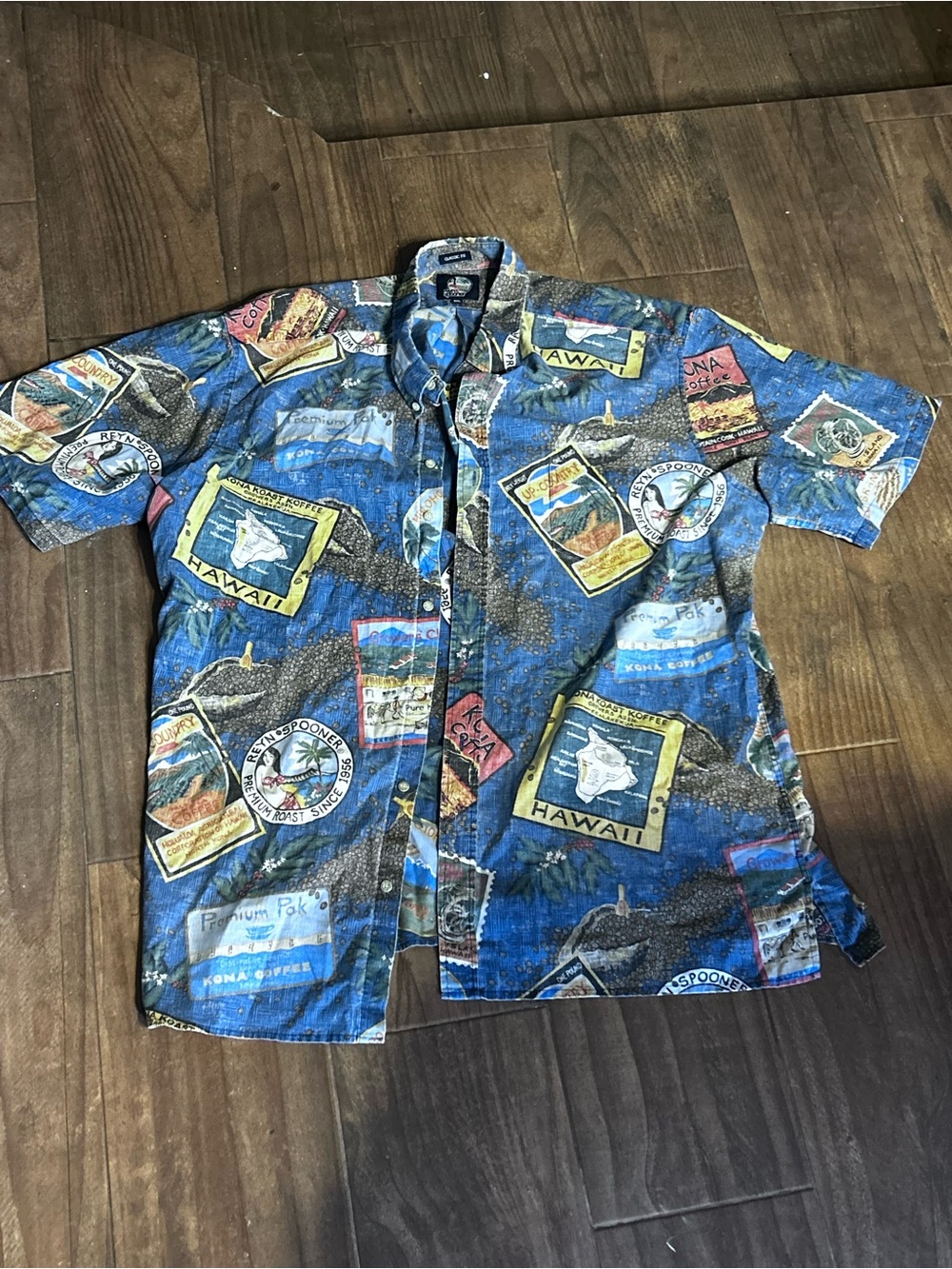 reyn spooner Blue Multi-Print Hawaiian Button-Up Shirt